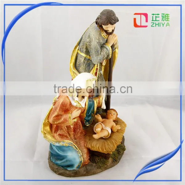 Factory Resin Religion Holy Family With Baby Jesus Polyresin Nativity Figurines photo-5