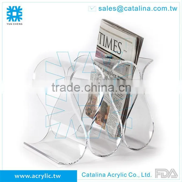 Home Design Acrylic Decoration Waving Magazine Newspaper Holder photo-2