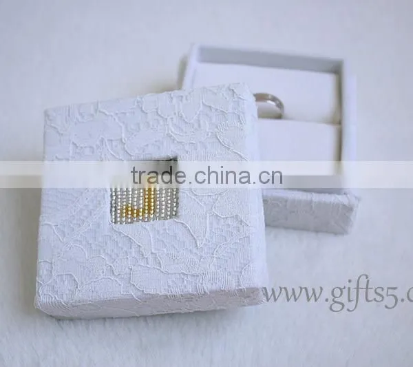 Personalized Engagement Ring Box With Beaded Name Plate of J photo-2