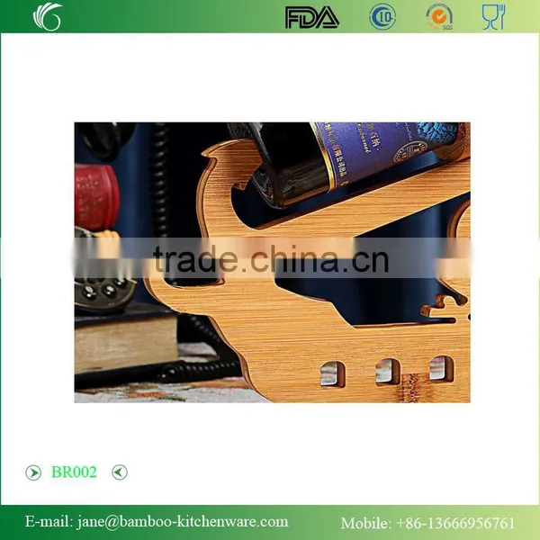 Bamboo Wine Rack Wine Holder Single Bottle Holder Pirate Ship photo-3