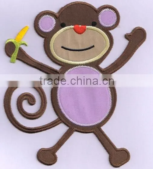 Monkey applique embroidered patch