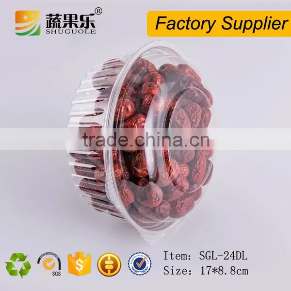Customized Disposable Plastic Food Packaging Round Box With Lid 600g photo-6