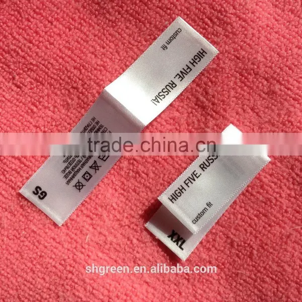 Center Fold 4 Sides Printing Label,satin Care Printing Tags photo-6