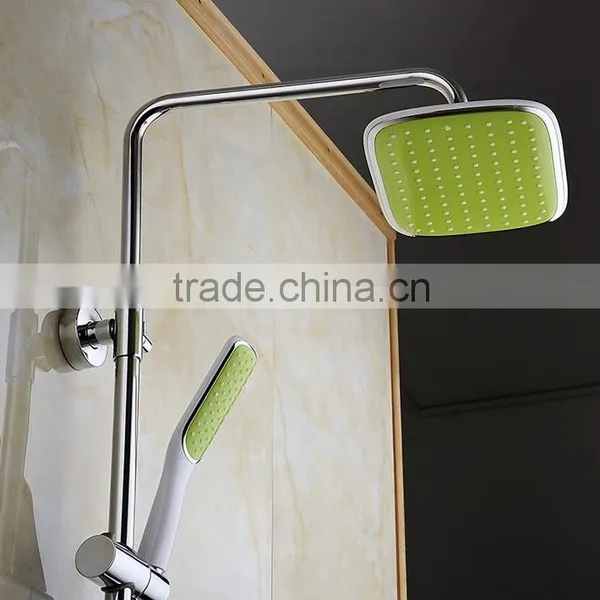 Colourful Baking Varnish Bath& Shower Rotate Faucet Set With ABS Plastic Rain Shower Head &hand Shower photo-2