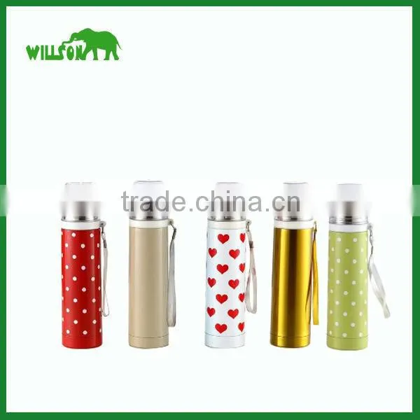 Thermos Double Wall Stainless Steel Bullet Vacuum Flask With Strap photo-2