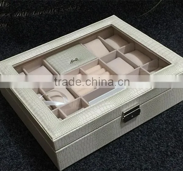 Chinese Factories Wholesale Custom PU Leather Jewelry Box, White Watch Box photo-3