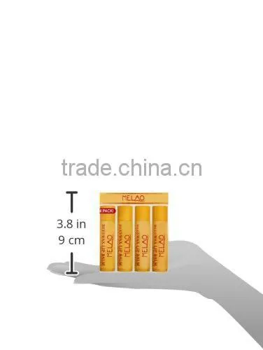 MELAO 100% Natural Moisturizing Lip Balm, Beeswax, 4 Tubes in Blister Box photo-5