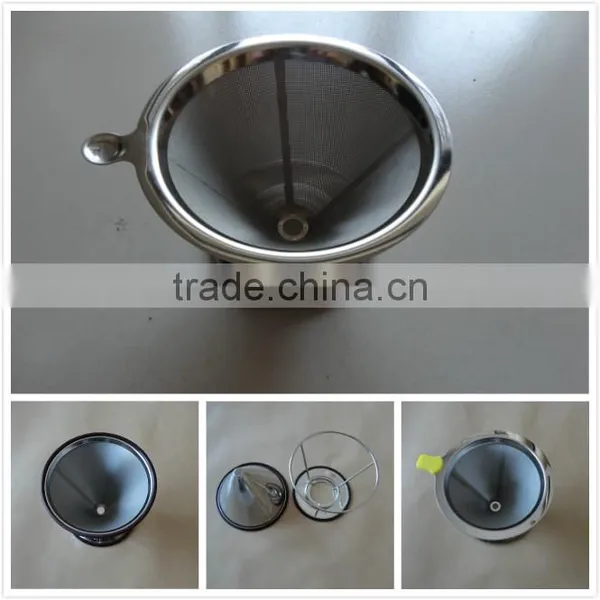Ys Manufacturer Pour Over Cone For 1-4 Cups Paperless And Reusable Coffee Filter, Dripper, Brewer, Maker With Stand