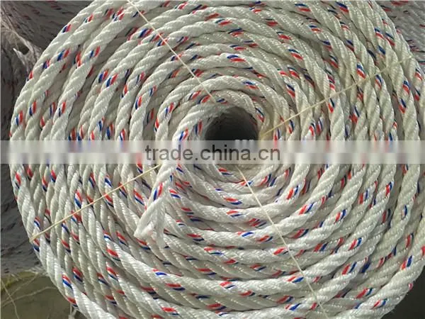Cheapest PP Polypropylene Warning Rope For Sale White With Red And Blue Tracer photo-5