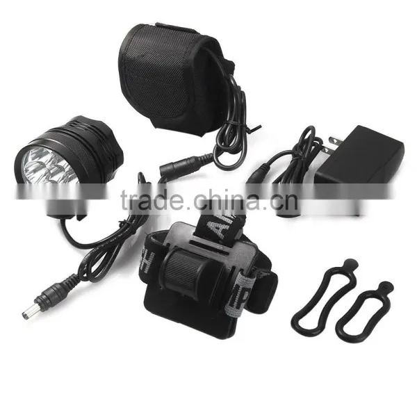 7 LED Rechargble Cycling Front Light 3 Modes 10500lm Headlamp With Lithium Battery Pack - US/EU Plug Camping Bike Accessories photo-5