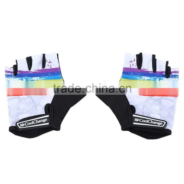 Cool Change Shock-absorbing Foam Pad Half Finger Breathable Sports Golves For Cycling Climbing Camping 2 Colors photo-2