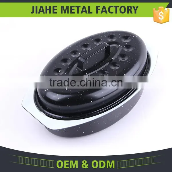 SGS Certification Ceramic Chicken Oval Pan Roaster With Rack photo-4