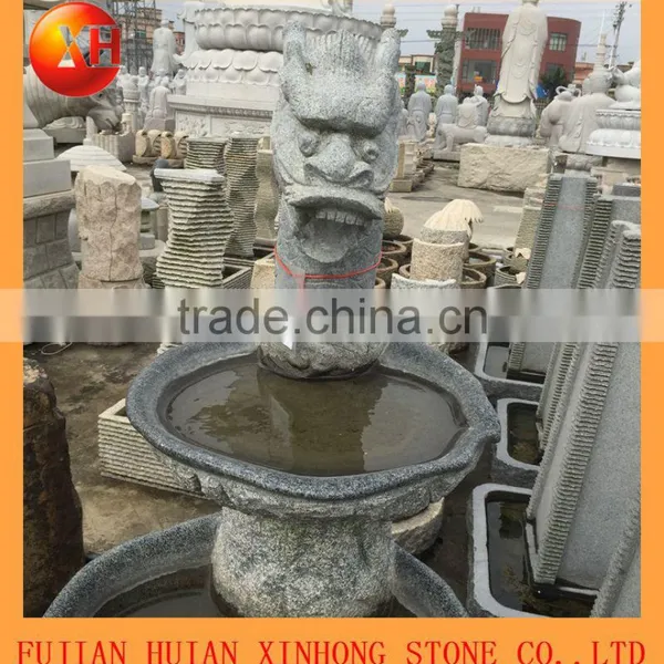 Polished Garden Stone Water Fountain With Dragon photo-2