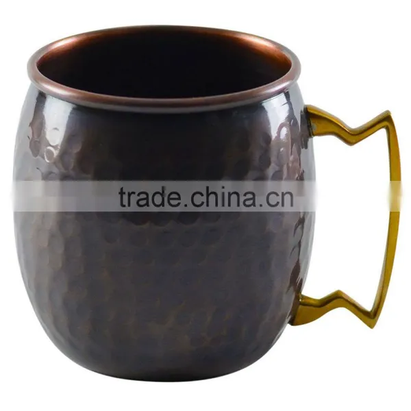 Antique Copper Mugs for Vodka, Moscow Mule Drink Copper Mugs, Hammered Copper Mugs photo-2