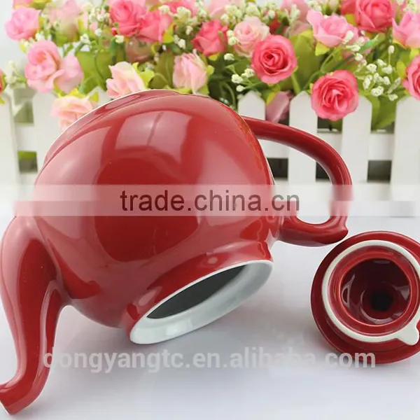China Factory Custom Logo Promotion Cheap Red Glaze Porcelain Tea Accessories Ceramic Tea Pot photo-4