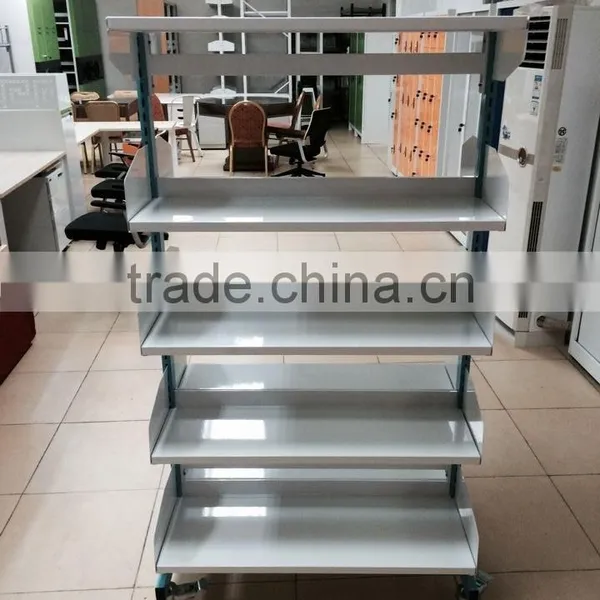 Steel Metal Mobile Book Racks Movable Bookshelf photo-3