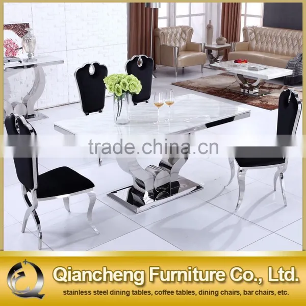 Hot Cake Marble Dining Table With Strong Stainless Steel Base photo-5