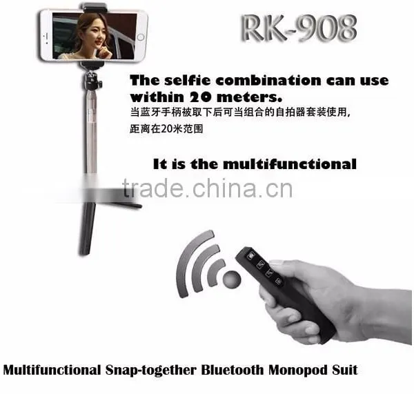 Bluetooth Monopod Equipped Wih Professional Tripod, Selfie Monopod With Mirror, With Zoom Function RK908 photo-2