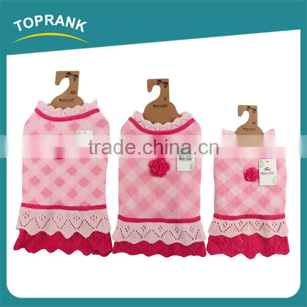 Cheap Dog Clothes Bulk Winter Pink Hand Knit Female Dog Sweater Dresses photo-2