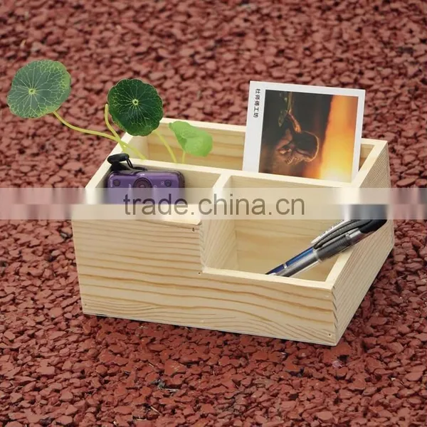 Eco-friendly Custom Unfinished Desktop Wooden Pen Holder photo-2