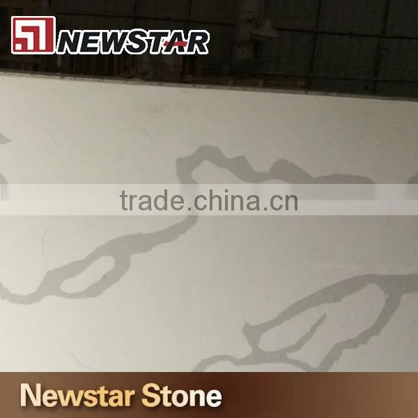 Newstar Snow White Marble Color White Quartz Countertop With Grey Veins photo-2