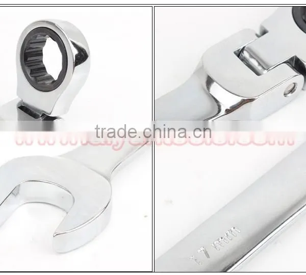 FLEXIBLE HEAD Ratchet Wrench Set Combination Spanner Kit Open Ended and Ratchet Ring Great Double Ended Combi Spanners photo-6