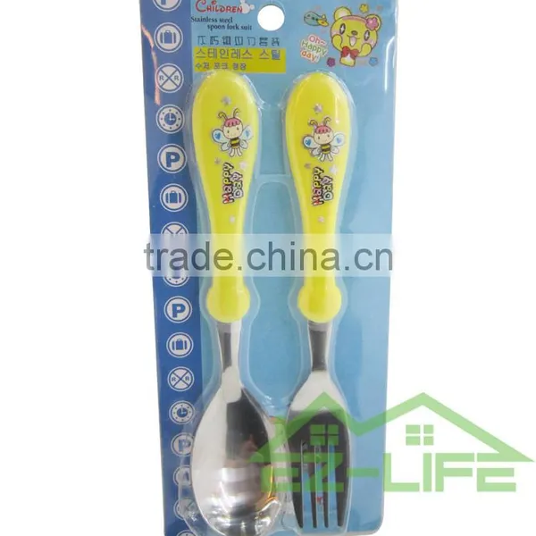 Korean Cute Stainless Steel Baby Spoon and Fork Set photo-4