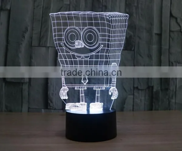 2016 Lovely Fashionable Popular Colorful Acrylic 3D Usb Led Night Light for Christmas Gift photo-3