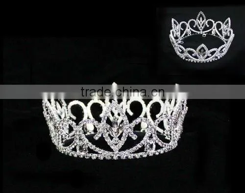 Big Pageant Crown Wholesale Rhinestone Fashion Tiaras photo-2