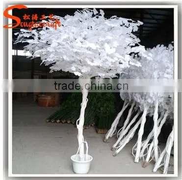 Wholesale Plastic Artificial Fake White Birch Trees Ficus Wedding Trees White Tree Wedding Decor photo-4