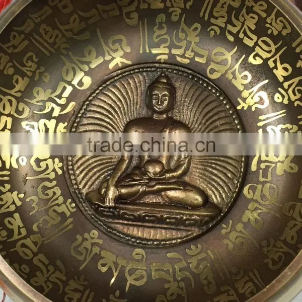 Best Selling Meditating Buddha Crafted Handmade Tibetan Singing Bowl photo-3