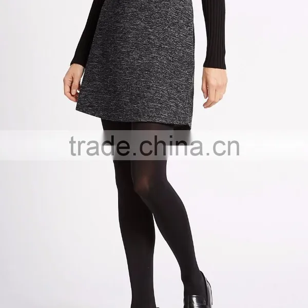 Wholesale Custom Made in China Women Fashion Textured A-Line Tight Mini Skirt With Wool photo-2