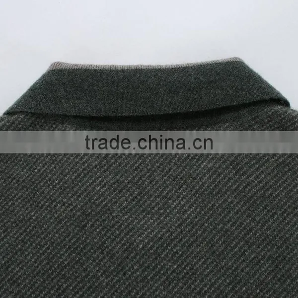 Grey 100%wool Winter Fashion With Long Sweater ,blue Long Sleeve Model Sweater for Men With 1/4 Zipper ,men Sweater 2015 photo-5