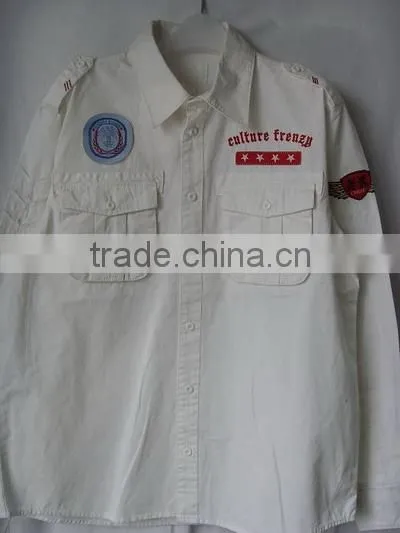 Men's 100% Cotton Twill Fabric Long Sleeve Shirt