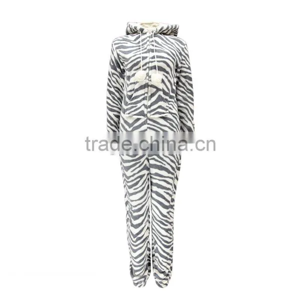 Wholesale Factory Price Zebra Stripes Couple Casual Adult Polyester Onesie photo-3