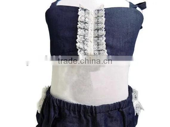 Baby Girl Navy Blue Swimsuit Children Lace Swimsuits Kids Swimsuit Sets photo-3