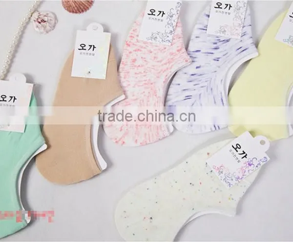 Zm40580b Summer Invisible Cotton Socks Ladies Pure Color Low-cut Liners Socks photo-4