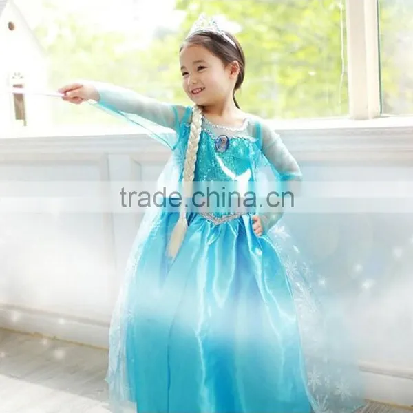 New Kid Girl Tulle Long Dress Costume Princess Snow Queen Cosplay Party Dresses SV005608# photo-2