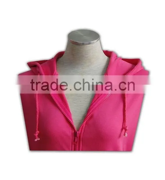 BSCI 2016 Design Sublimation Screenprint Embroidery Zipper Hoody Plain Pink Zipper Hoodie photo-5