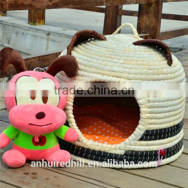 R1904H Home Basket Crafts Best Selling Handmade Straw Pet Cat House , Willow Cat Bed, Straw Pet House