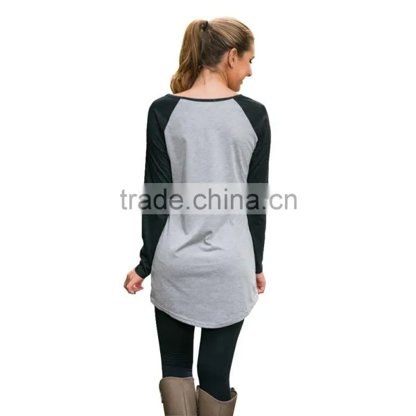 Hot Sale Women's Sexy Fashion Loose Tops Long Sleeve Round Neck Casual Blouse 2017 photo-2