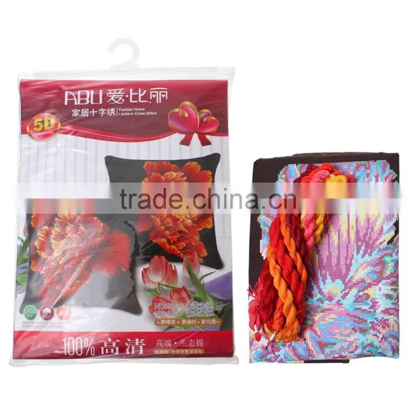 Clearance Sale Multicolor Flower Pattern Square Cotton Throw Pillow Cross Stitch Supplies Wholesale photo-2