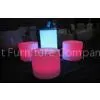 Polyethylene LED Cocktail Table With Glass , Colors Change by Remote Control