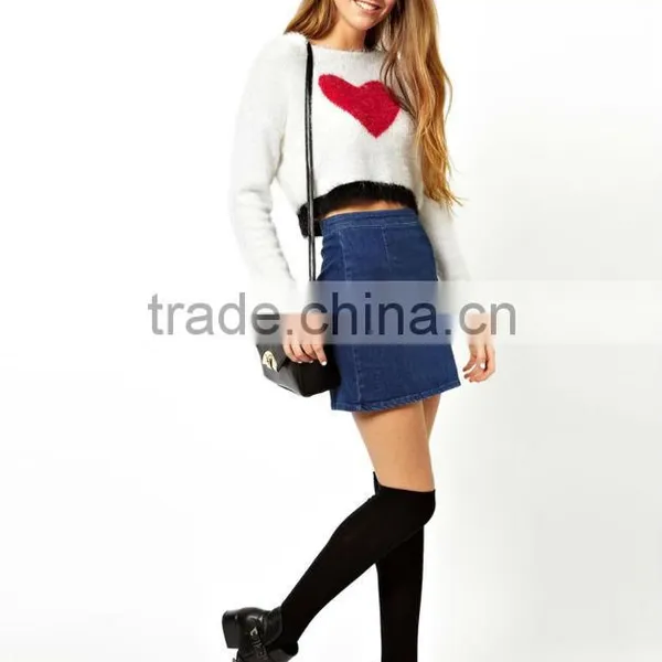 Hot Selling Fashion Designed Blue Girls Denim Skirt Sexy Girls in Short Skirts