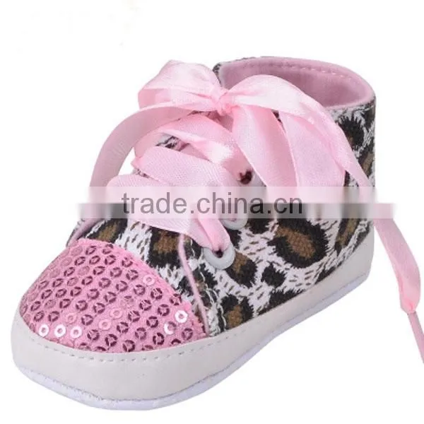 New Design Leopard Sequins Print Baby Girl Shoes photo-6