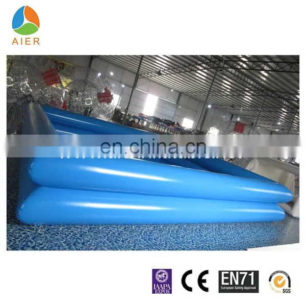 Double Layers Materials Squate Blue and Orange Color Inflatable Swimming Pool With CE Certificate photo-4