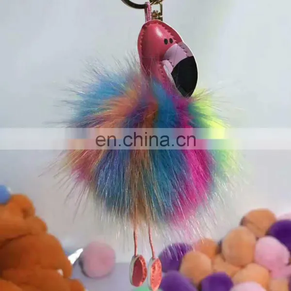 Christmas Gift Fur Key Chain Pom Pom Car Key Ring Bag Decoration