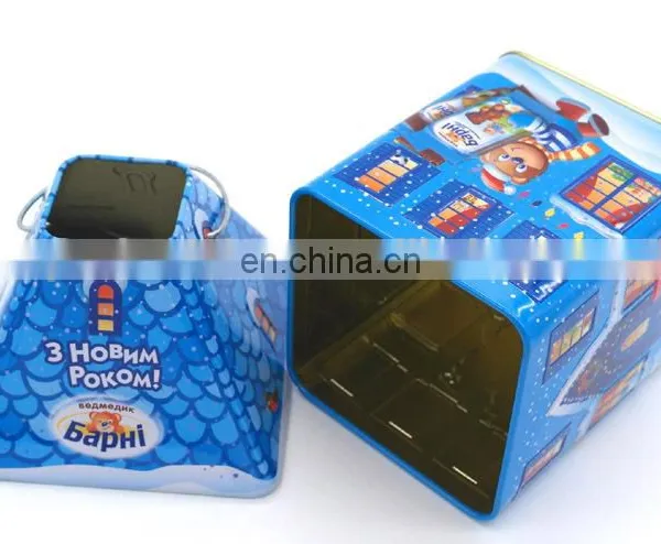 Christmas House Shape Metal Food Storage Gift Containers Box photo-5