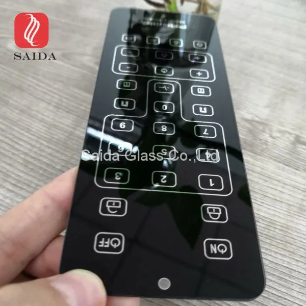 Custom 2mm Tempered Glass With Black Silk Screen Decorative Printed for Smart Home Automation Door Bell photo-2