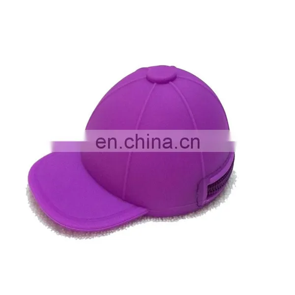 Lovely Baseball Cap Shape Mini Coin Purse Bag Small Cute Wristlet Key Wallet Fashion Silicone Coin Case photo-7